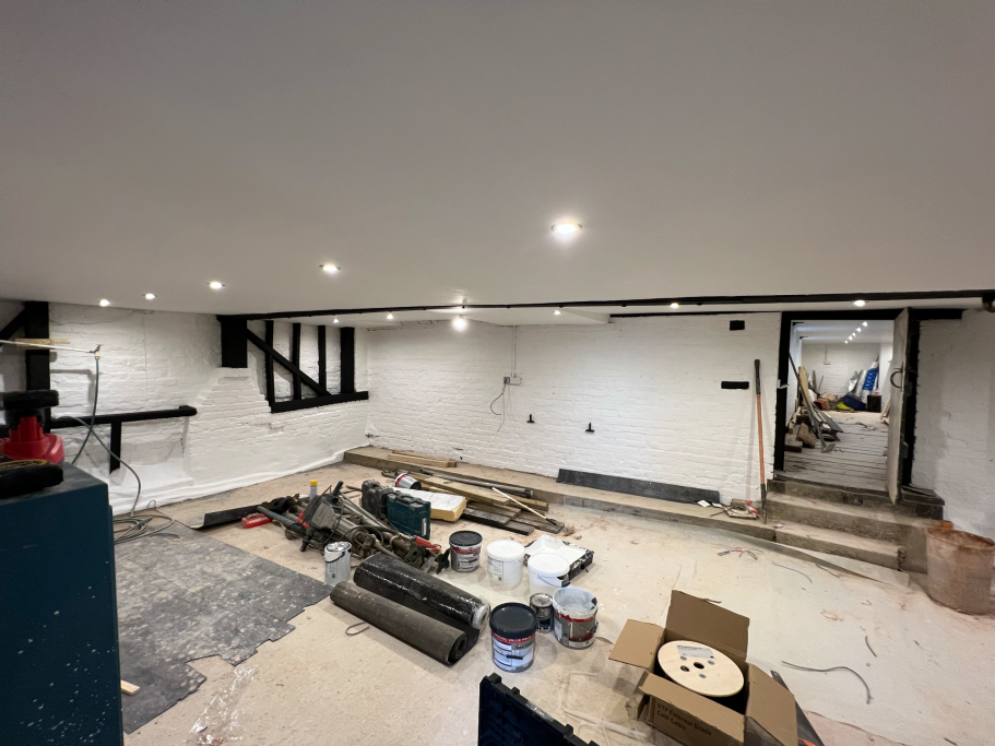 Basement lounge area